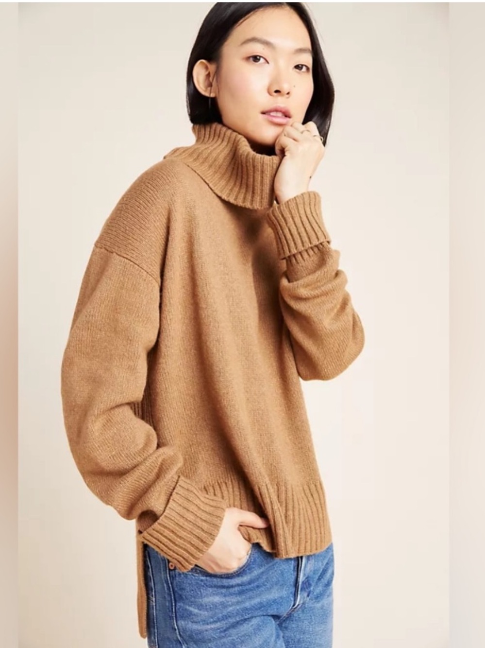 Anthropologie Blair Turtleneck Wool Blend Sweater
